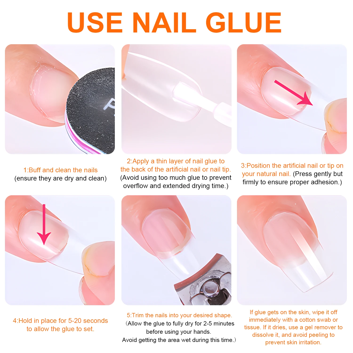 TWOING Nageltips Gel- und Kleberentferner-Set, Kein UV-Licht Erforderlich, Kunstnagel-Klebstoff, Entfernt Schnell Kleber von Kunstnägeln – Detail 7