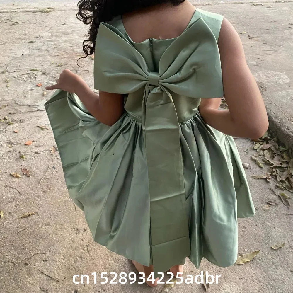 Girls Bow Princess Dresses Kids Baptism Evening Tutu Baby Birthday Party Christening Gown Ball Children Clothes Ballet