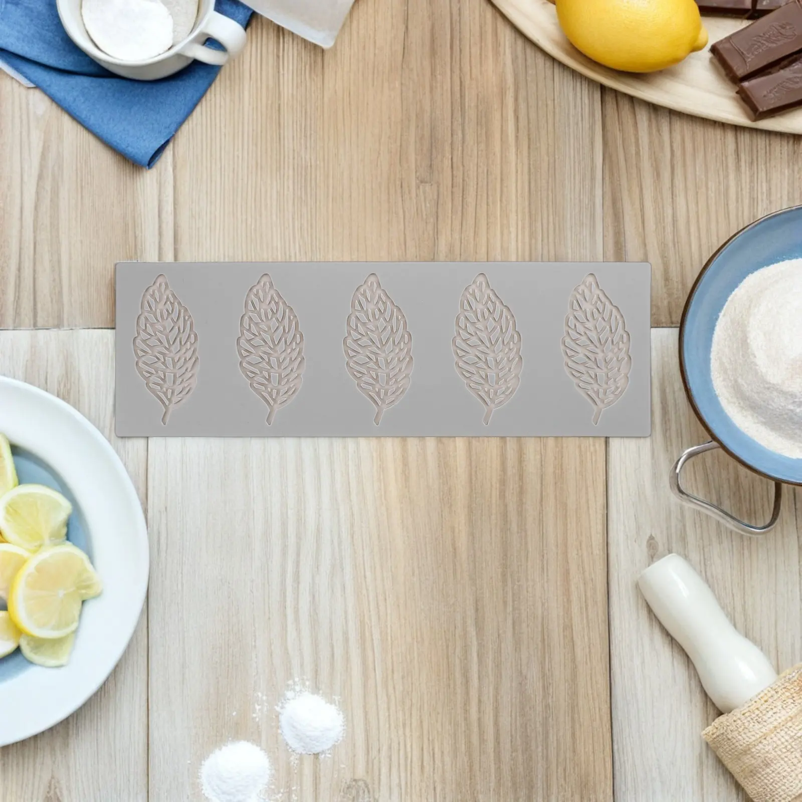 3Pcs Flexible Food Grade Leaf Silicone Mold Precise Texture High Heat Resistant Easy Release for Cake Decorating Chocolate Jelly view 2