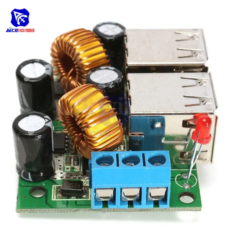 4 Four USB Port A5268 Step Down Power Supply Converter Board Module DC 12V 24V 40V to 5V 5A For MP3/MP4 Phone Car Equipment