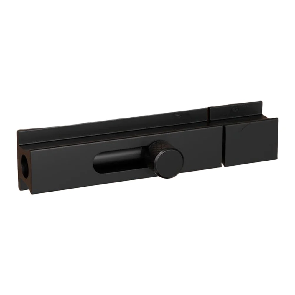 Sliding Door Latch No Drill Installation Aluminum Alloy Security Lock for Bedroom Bathroom Cabinet 9.5 x 2.4 x 1.6 cm