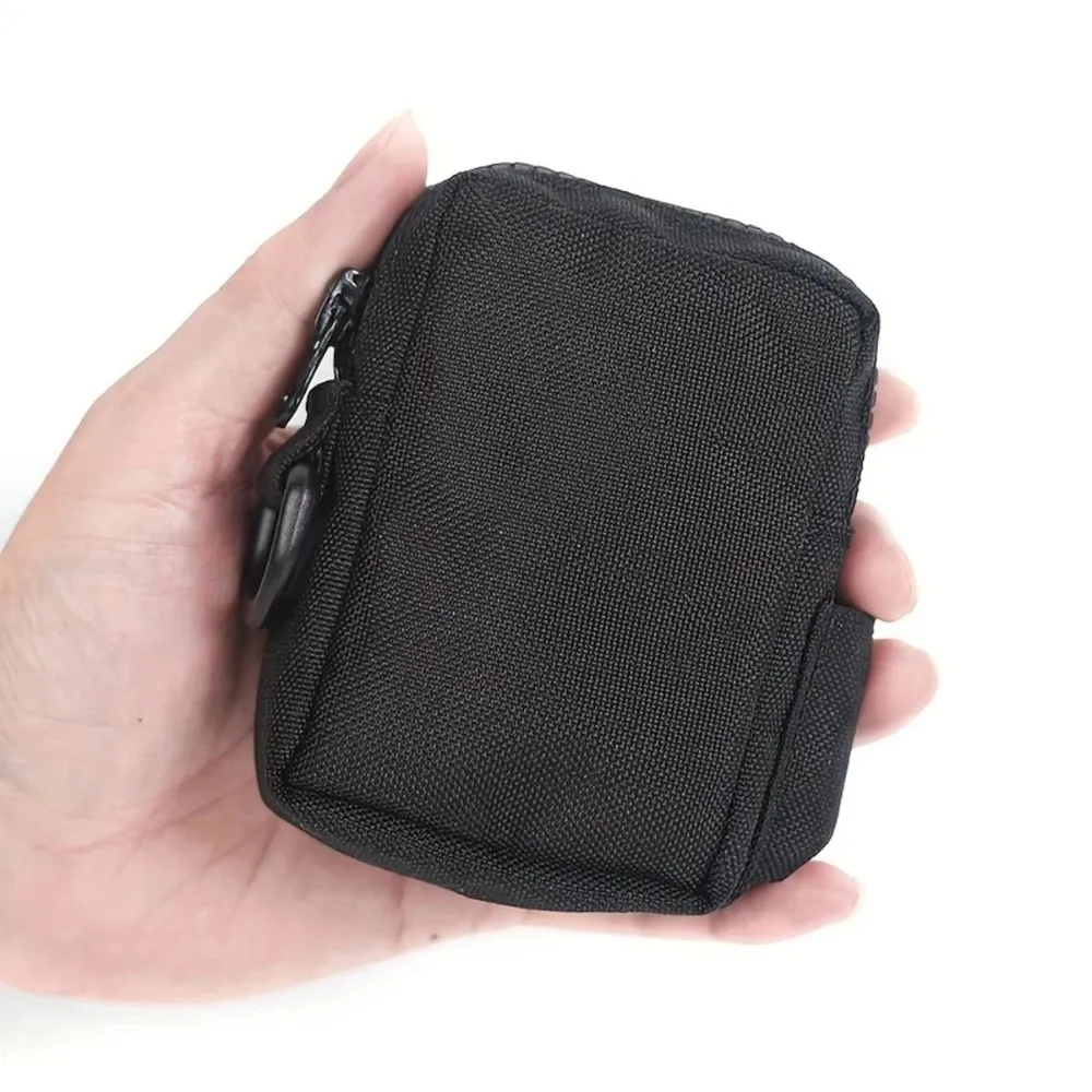 حقيبة خصر خفيفة الوزن ومتعددة الوظائف ومتعددة الجيوب بلون سادة وحقيبة إكسسوارات متينة ومحفظة للعملات المعدنية والمناسبات الرياضية