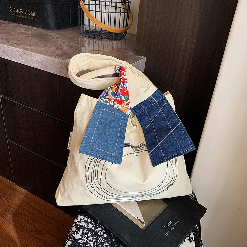 Large Capacity Tote Bag for Women 2025 New Trend Casual Shoulder Bag for College Students Commuting