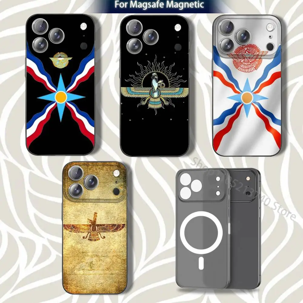 

T-The A-Assyrian flag-ES For iPhone 17,12,11,14,13,15,16,Plus,Air,Pro,Max,E,Mini for Magsafe Magnetic Frosted Grey Phone Case