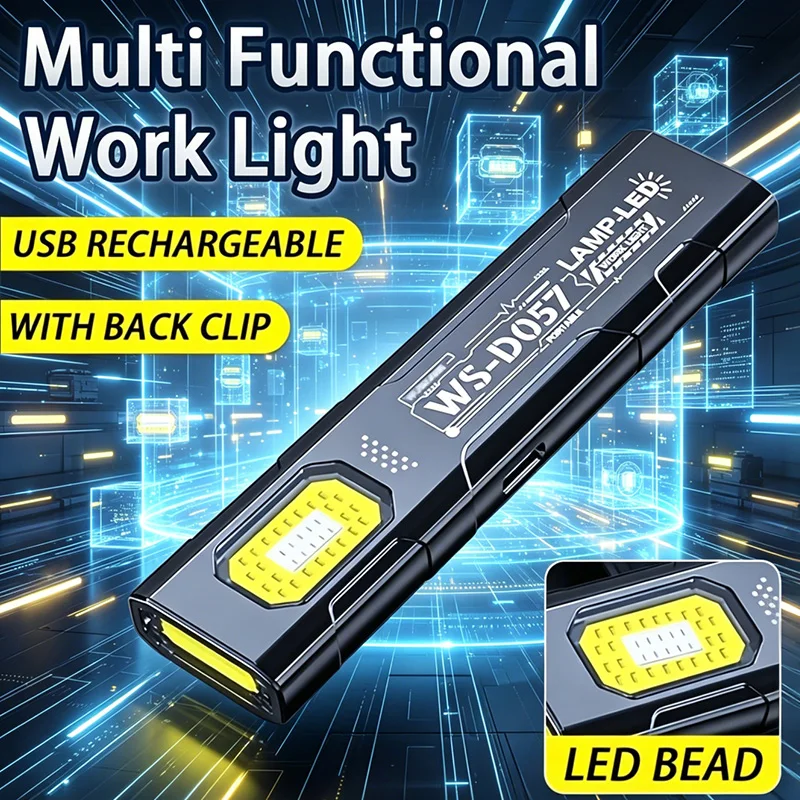 LED Keychain Flashlight Rechargeable 550LM Portable Mini Torch Pocket Lantern Flood Work Light With Magnet For Emergency