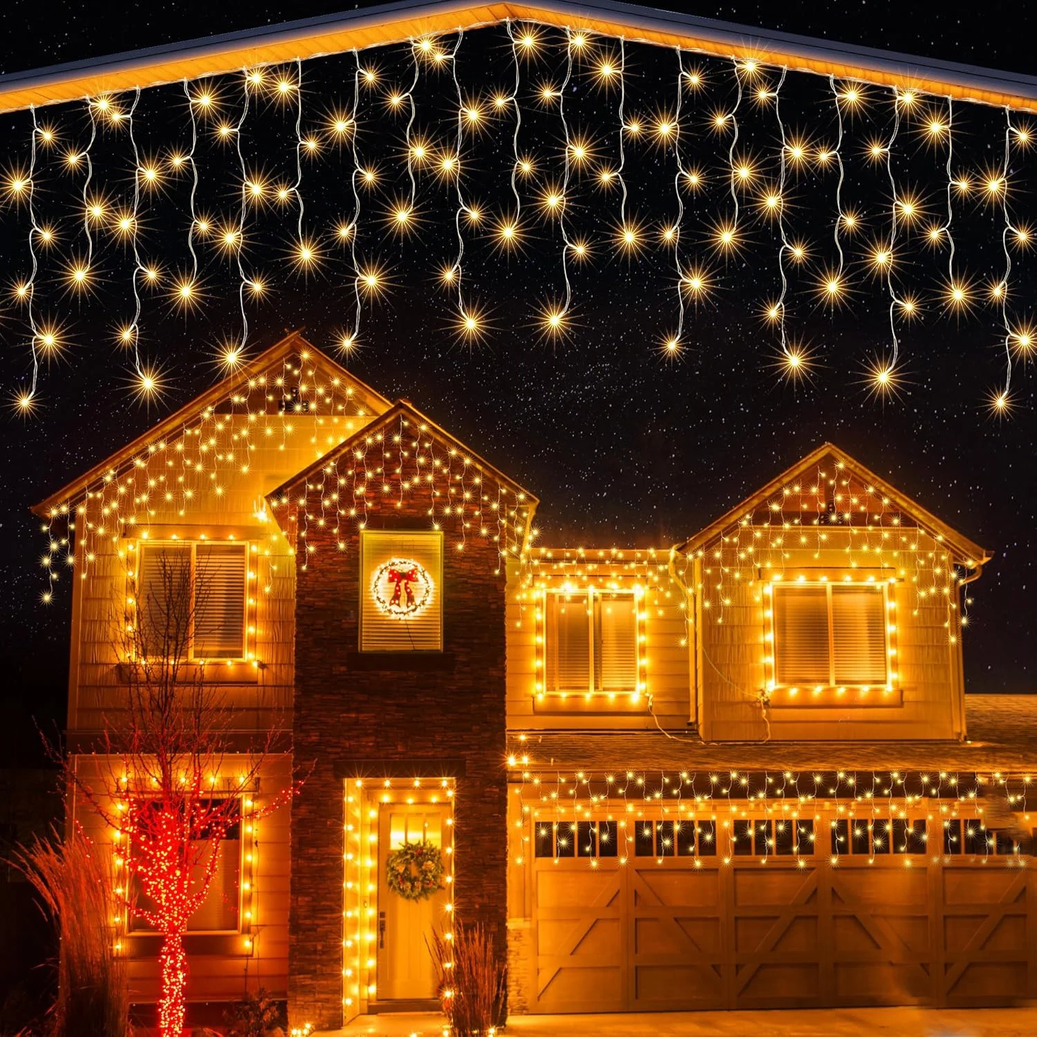 10/20/30 متر الستار LED أضواء عيد الميلاد الديكور للمنزل عطلة حفل زفاف داخلي ديكور خارجي أضواء الجنية