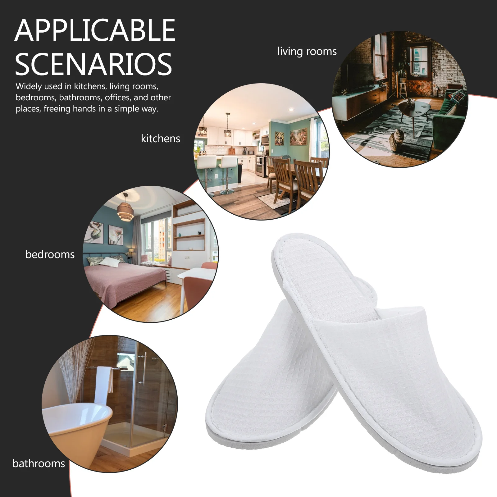 

2Pairs Disposable Slippers Soft Eva Fabric Comfortable Lightweight Breathable Hotel Travel Home Spa Disposable Slippers