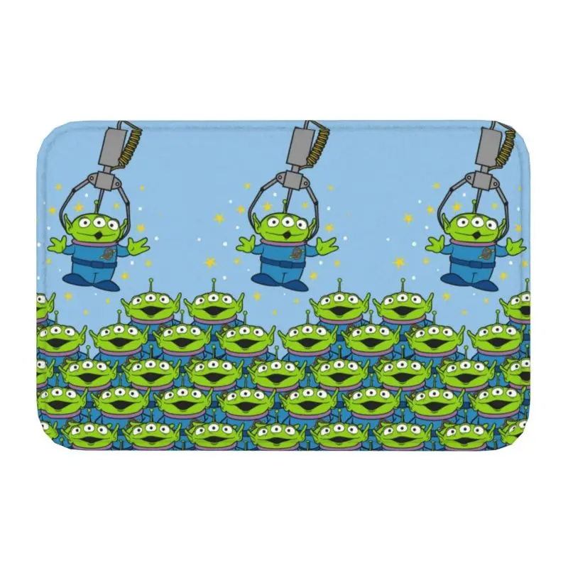 Custom Cartoon Toy Story Aliens Floor Door Kitchen Bathroom Mat Anti-Slip Indoor Doormat Garage Entrance Rug Carpet Footpad