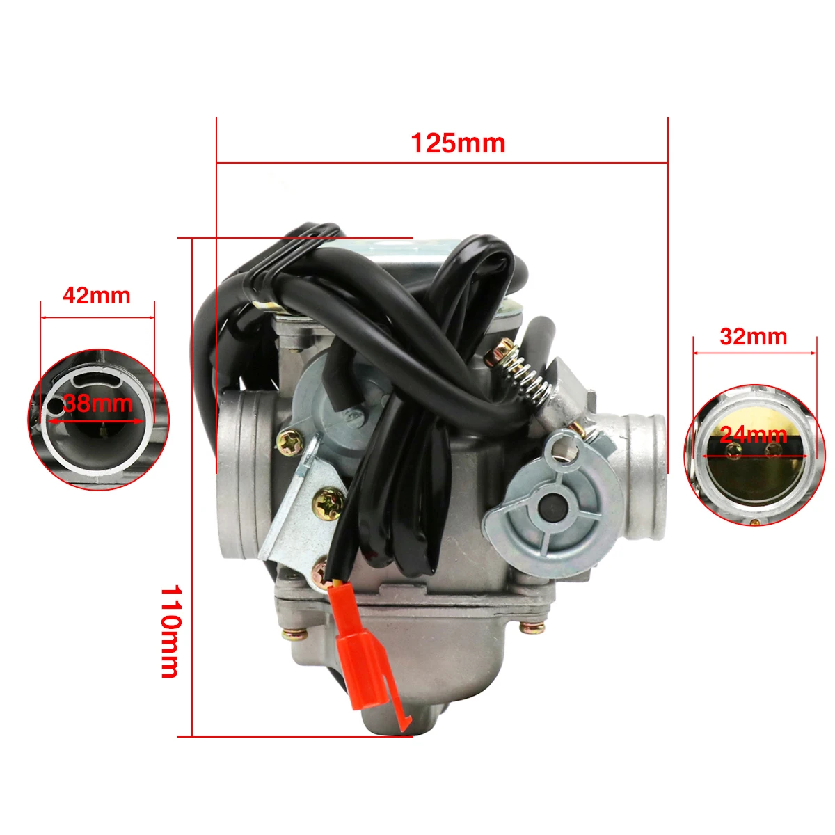 FIT 125CC 150cc PD24J Carburetor for GY6 4 Stroke Engines Electric Choke Motorcycle Scooter 152QMJ/157QMI Engine ATV Quad Bike