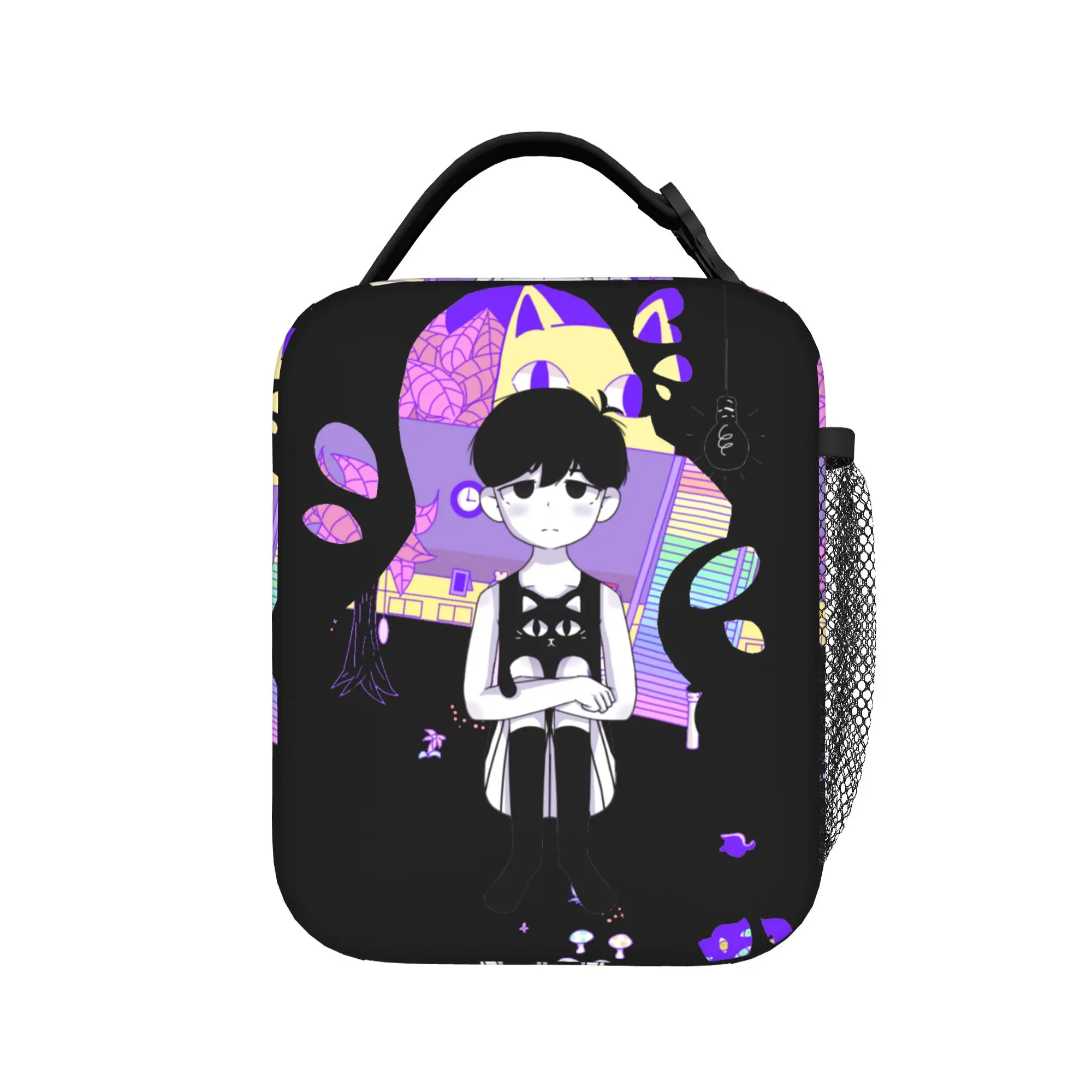 Omori Sad Boy Video Game Thermal Insulated Lunch Bags for School Horror Portable Bento Box Thermal Cooler Lunch Box