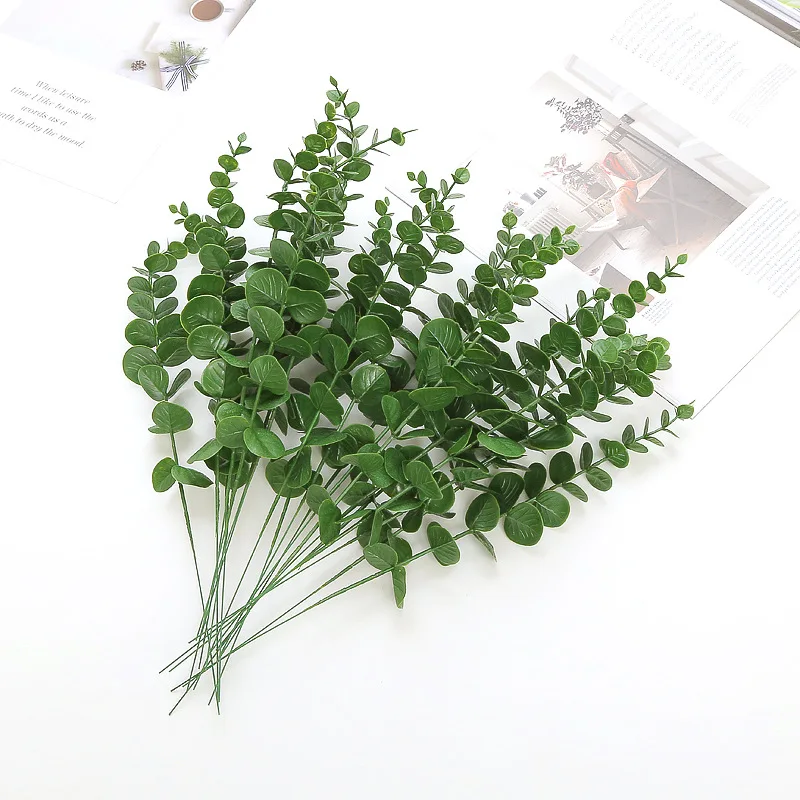 Simulated Plants Artificial Flowers Green Plants Potted Decorative Leaves Arrangement Materials Plastic Artificial Grass Single