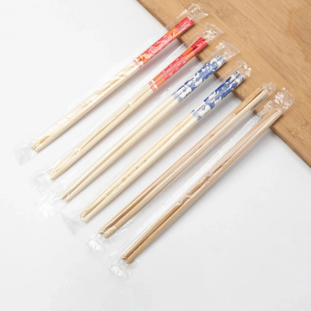 Disposable Convenient Takeaway Chopsticks - Individually Wrapped Sanitary Carbonized Bamboo Chopsticks Convenient 100pc