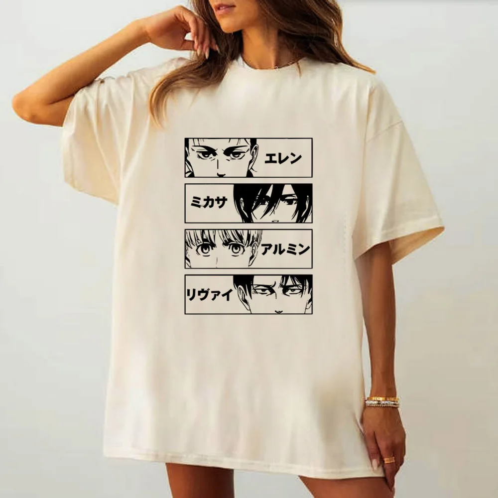 Attack on Titan t-shirt women streetwear Breathable 80s Grunge Comfortable aesthetic t-shirt 80s harajuku korean clothes women