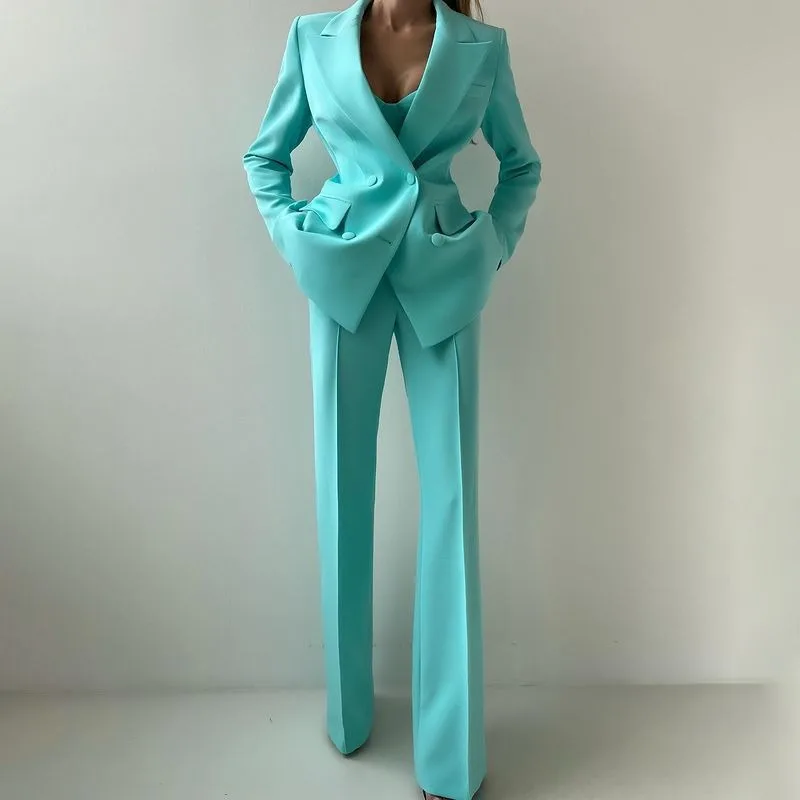 Set Including Chest Trousers and Jacket Three-piece Simple Women's Clothing European and American Autumn Stylish Commuter Suit