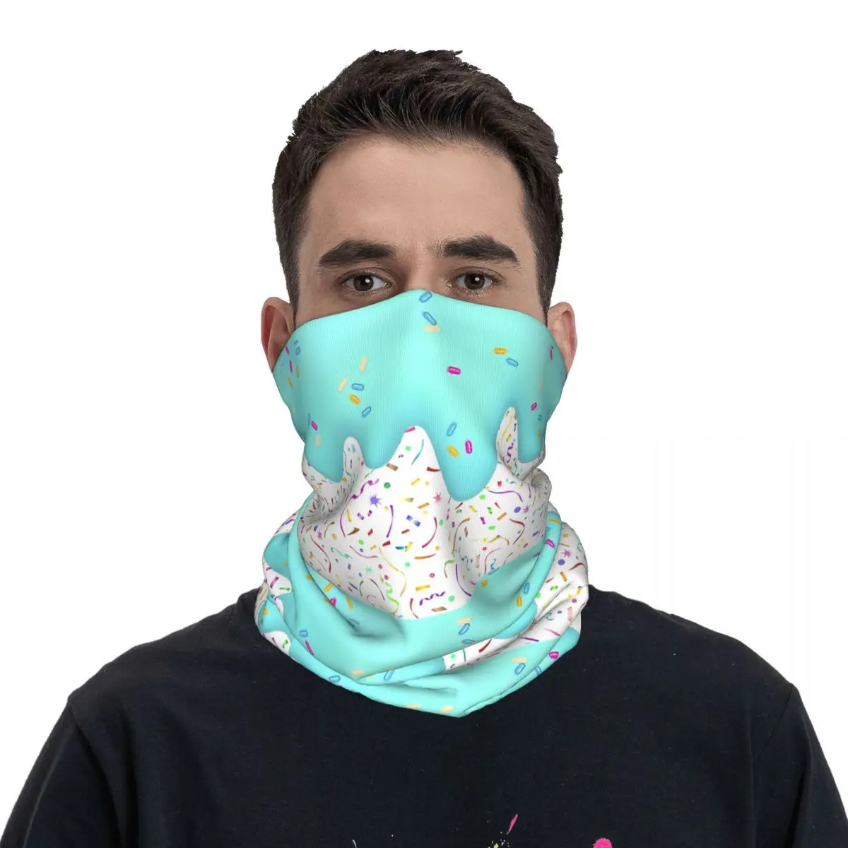 Gesmolten Chocolade Vanille Ijs Sjaal Halsdoek Hals Mondmasker Polyester