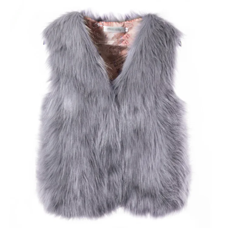 

Faux Fur Coat Women Vintage Vest Jackets O-neck Sleeveless Coat Fashion Streetwear Jacket Overcoat 2025 Autumn Winter Outerwears