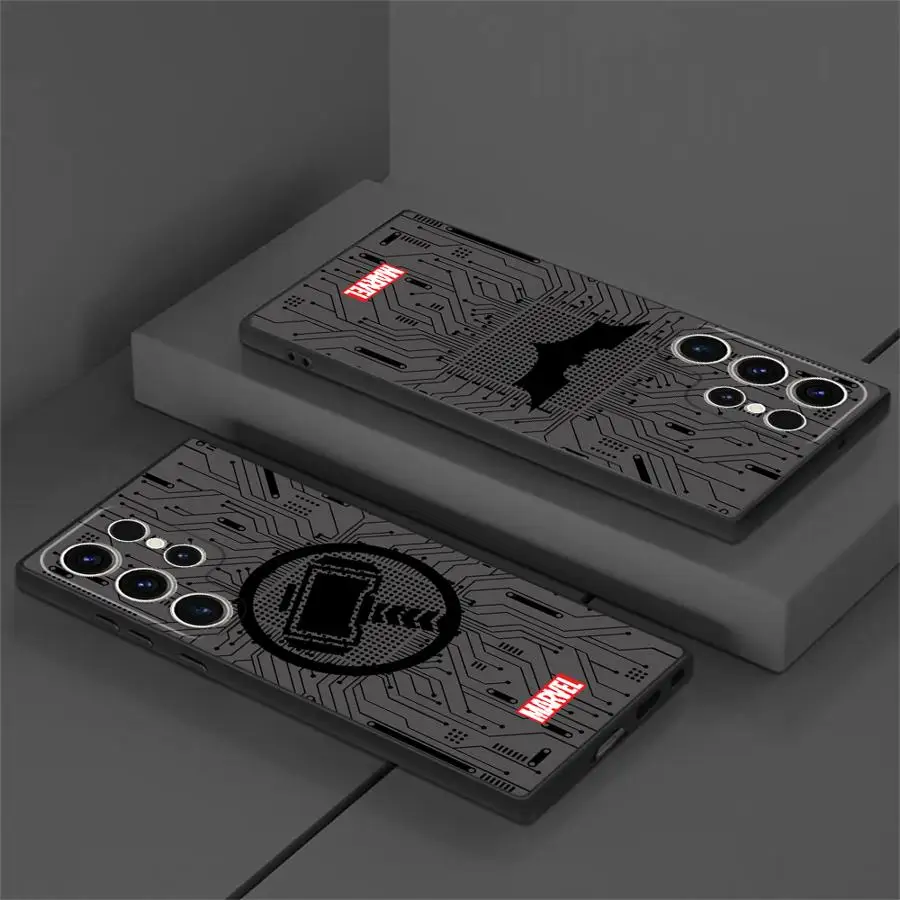 Marvel herói logotipo caso de telefone para samsung s21 s23 s22 s24 s25 plus s21 s22 s23 s24 s25 ultra s21 s23 s20 fe fosco