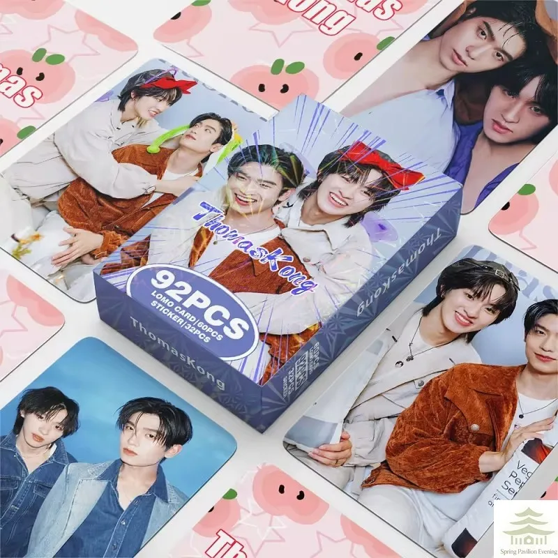 Набор из 92 голографических фотокарточек Thai Star Drama CP Laser Lomo Card - AouBoom BounPrem AuauSave с бонусными стикерами