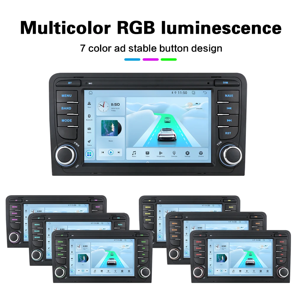 Pour Audi A3 8P S3 RS3 2003-2012 Android 13 autoradio lecture multimédia lecteur vidéo GPS Navigation Carplay, 4G, WiFi, DSP