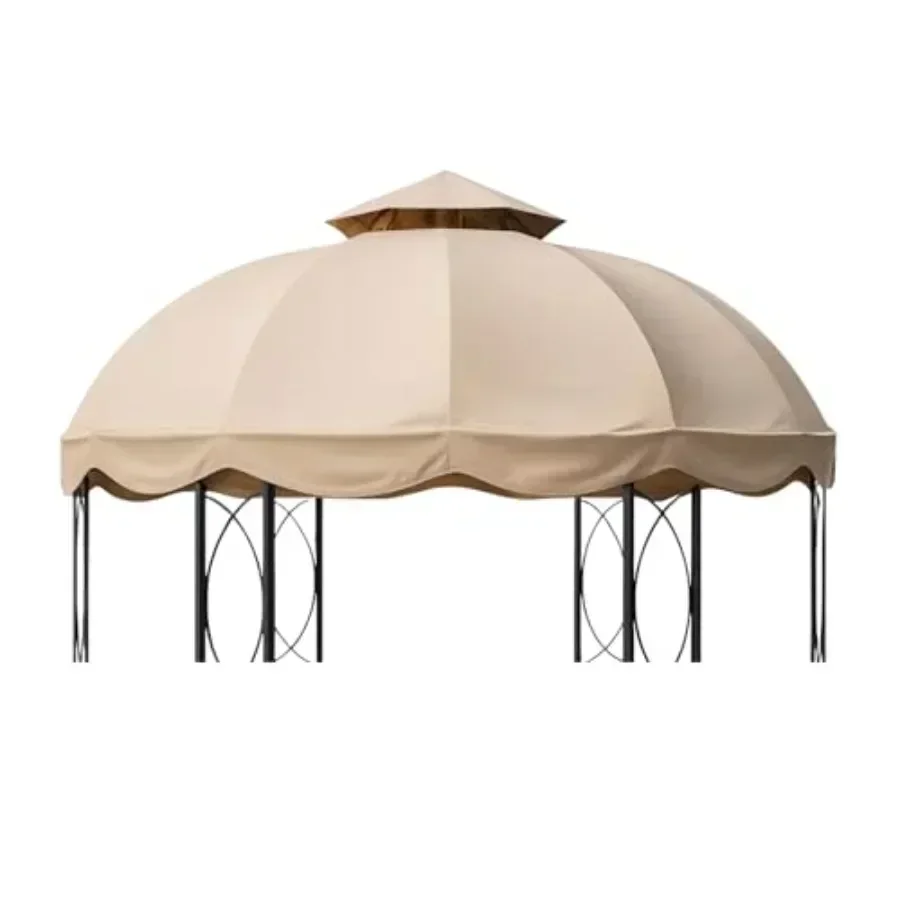 Reinforced RipLock 350 Replacement  Top Cover for Garden Treasures 12ft Round Gazebo Model S-GZ1D Beige Sun Protection Durable