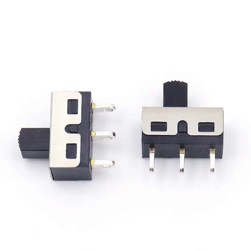 100pcs Two speed toggle switch, three pin hole high current SS-12E08 vertical hair straightener recording pen switch