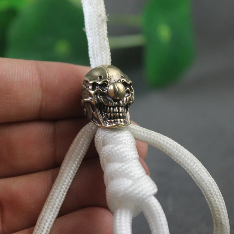Black Clown Head Sculpture Brass Knife Beads DIY Paracord Bracelets Accessories Outdoor EDC Umbrella Rope Woven Lanyard Pendants