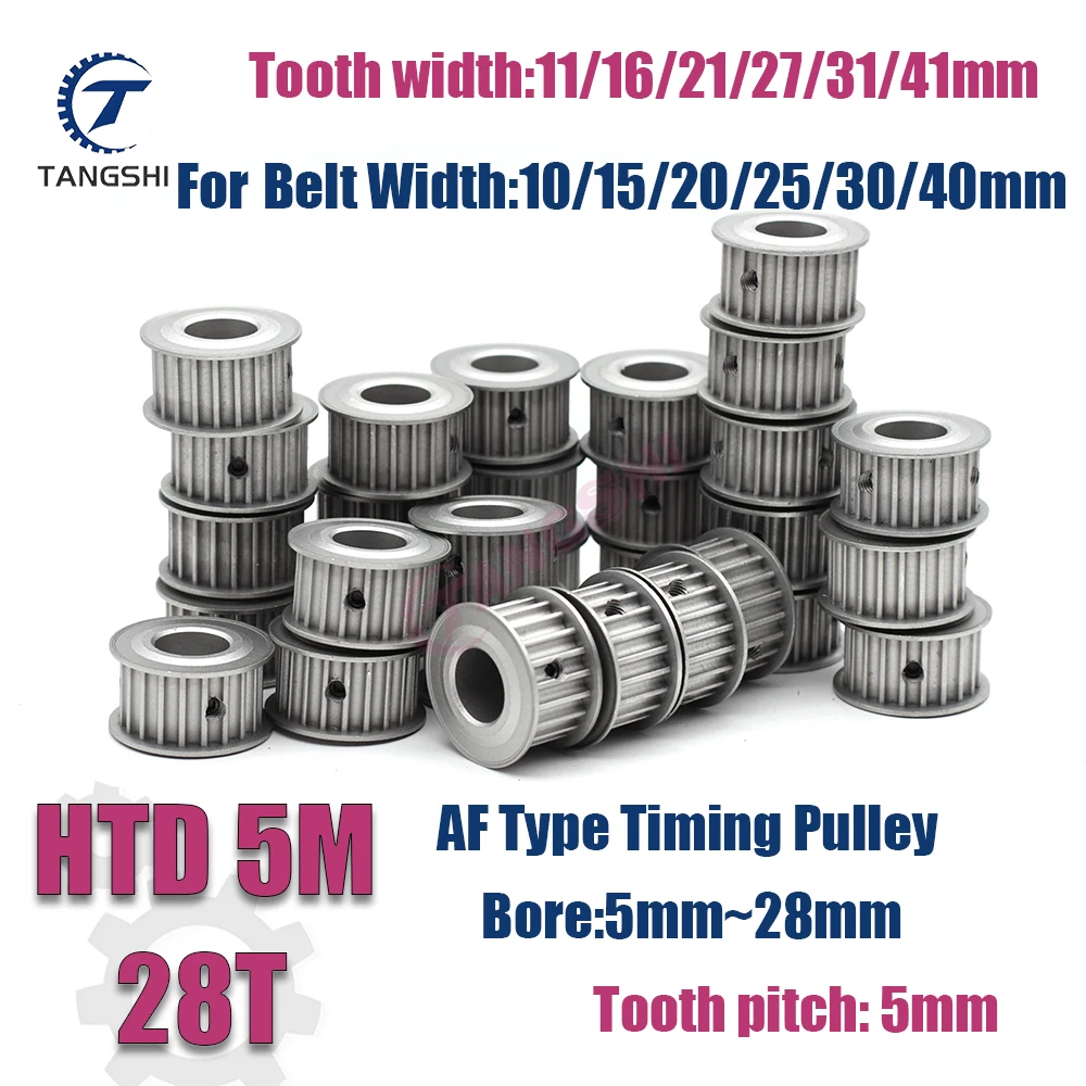 

HTD 5M 28 Teeth Synchronous Timing Pulley Bore 5mm to 28mm for Width 10/15/20/25/30/40mm Belt 5M-28 Teeth Timing Pulley 5M 28T