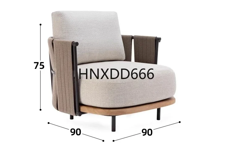 Outdoor sofa rain and sun protection open-air balcony rattan teak