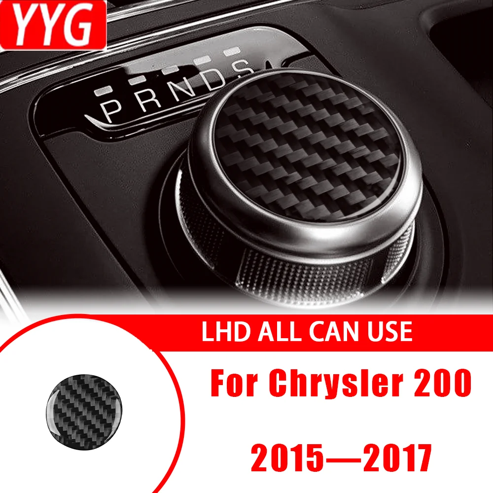 

Carbon Fiber Car Accessories Central Multimedia Knob Panel Interior Cover Tirm Sticker Modification For Chrysler 200 2015—2017