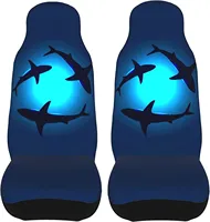 Sea Animals Shark Car Seat Covers 2 Pcs Set Vehicle Front Seat Protector Interior Accessories Protetors Car Mat Covers Universal