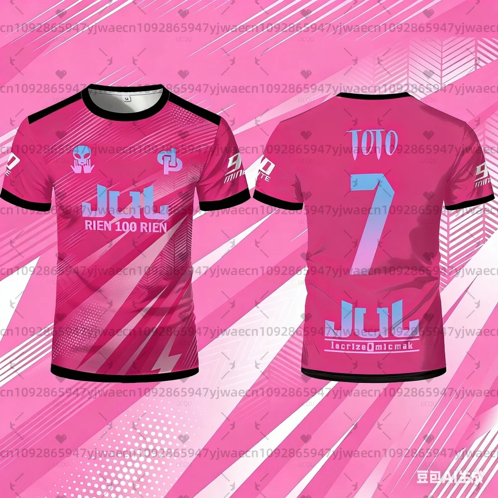 Camiseta de Fútbol Transpirable de Verano 2026 New Jul Toto Ninetta Rien 100 Rien, Camiseta de Entrenamiento de Fútbol con Cuello Redondo para Hombre y Mujer, Camiseta de Playa para Surf