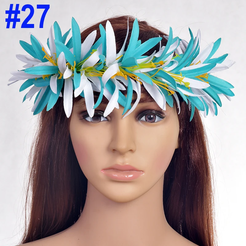 Leis-Diadema de lirio de araña de terciopelo Artificial para niña, tocado de baile de Hula, accesorios para el cabello de guirnalda Hawaiana de