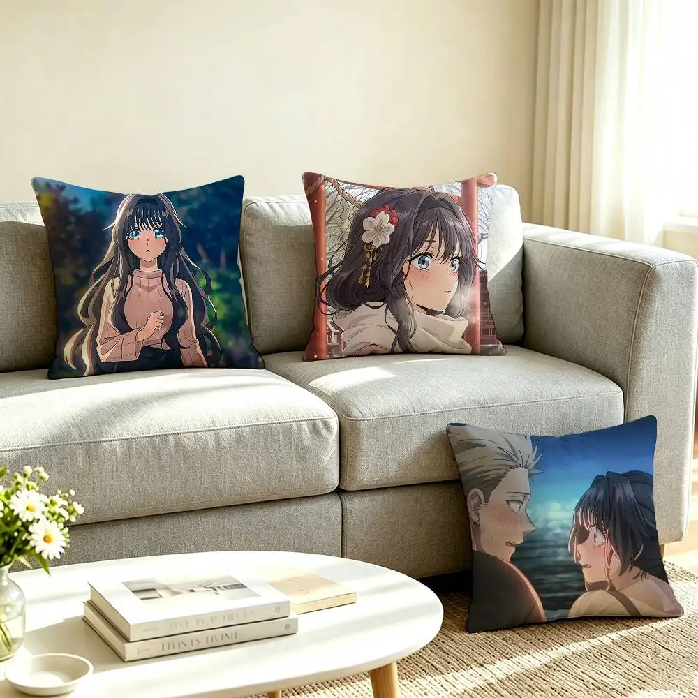 T-The Fragrant Flower Blooms with Dignity Square Double-Sided printed Pillow Case Bedroom Bedside Pillow Sofa Cushion Cover