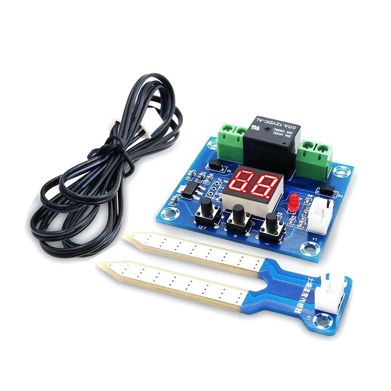 XH-M214 Humidity Controller Soil Sensor Module 20-99%RH Precise Automatic Control Irrigation System Red Digital Display