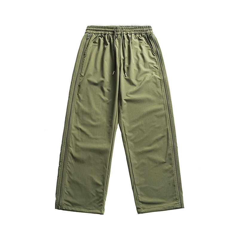 

American Sle Qui Dry Work Pants Men's Zipper Design Me Casual Straight Leg Long Pants Breathable Loose Fit Youthwear