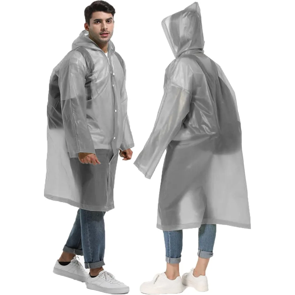 

Disposable Adults Reusable Raincoats,Waterproof Rain Ponchos,Adults-Reusable Emergency Raincoats with Hoodand Drawstring