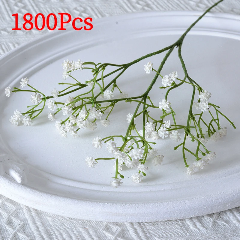 90Heads 52cm White Artificial Wedding DIY Bouquet Decoration Arrangement Plastic Babies Breath Fake Flower Decor