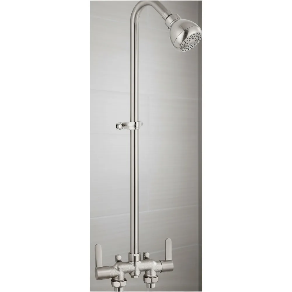 

Outdoor Shower System 3 Inch Center with Adjustable Showerhead & Brass Mix Valve for Pool Beach Garden