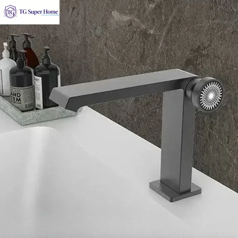 All-Copper Custom Handwheel Switch Sink Bathroom Splash-Proof Hot and Cold Water Faucet