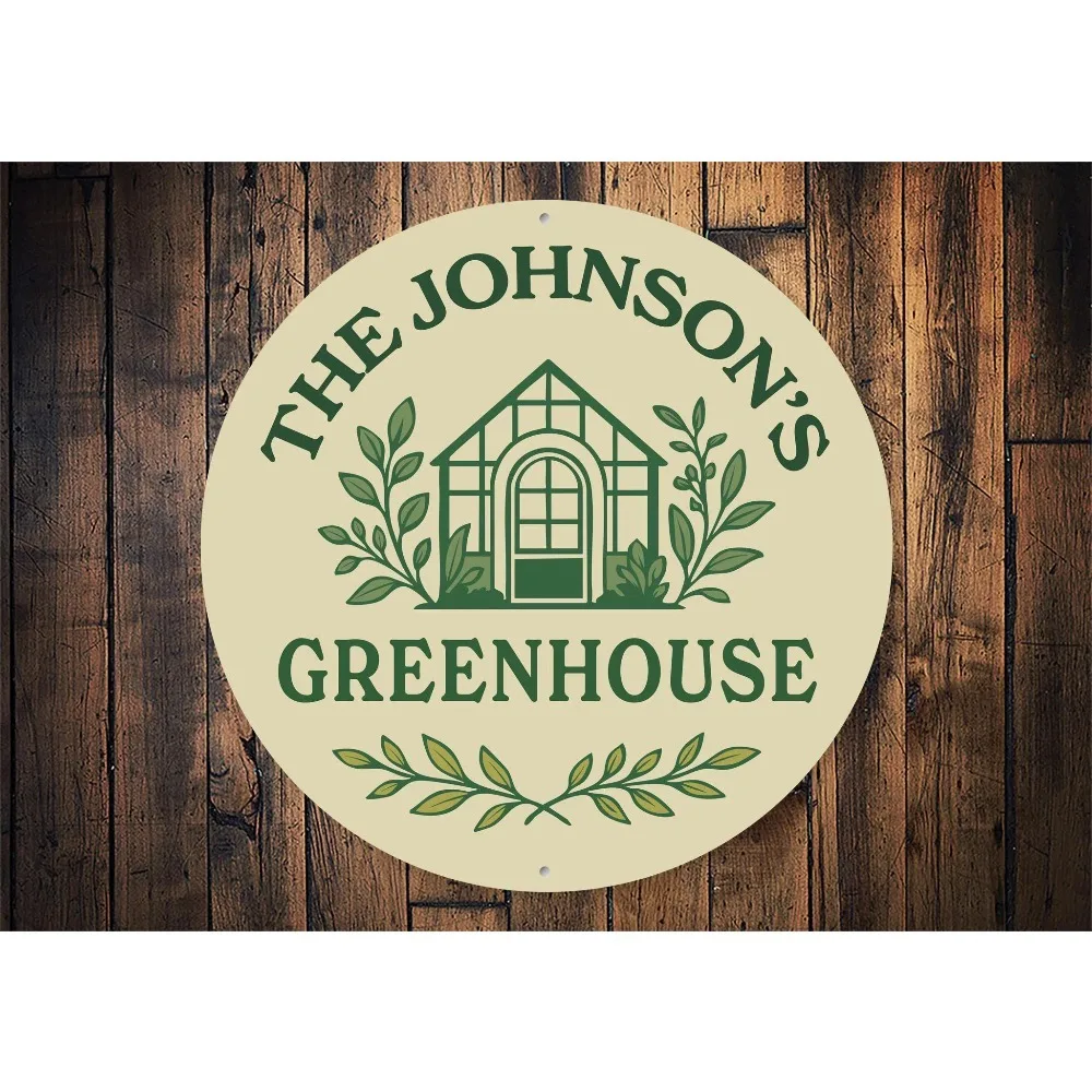 1pc Customizable Greenhouse Metal Plaque, Personalized Family Name Outdoor Yard Wall Decor Gift for Garden Lovers (Decor Only)