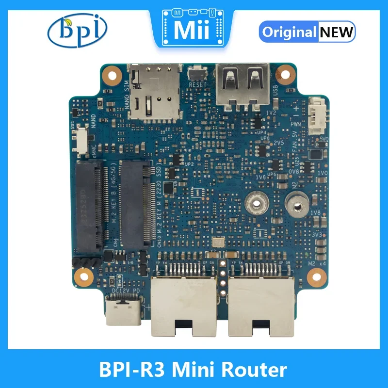 Pi gels BPI-R3 Mini Routeur Conseil MediaTek MT7986 ARM A53 2G DDR 8G eMMC Soutien WiFi 6 et 2 x 2.5GbE Port Open Source Routeur