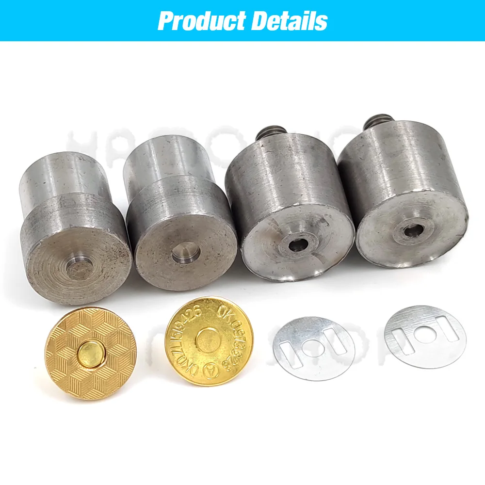 10sets/lot 10mm-18mm Magnetic Button Bags Wallet Buttons Snap Magnet Buckle Metal Snaps Magnetic Clasp Installation Moulds Dies