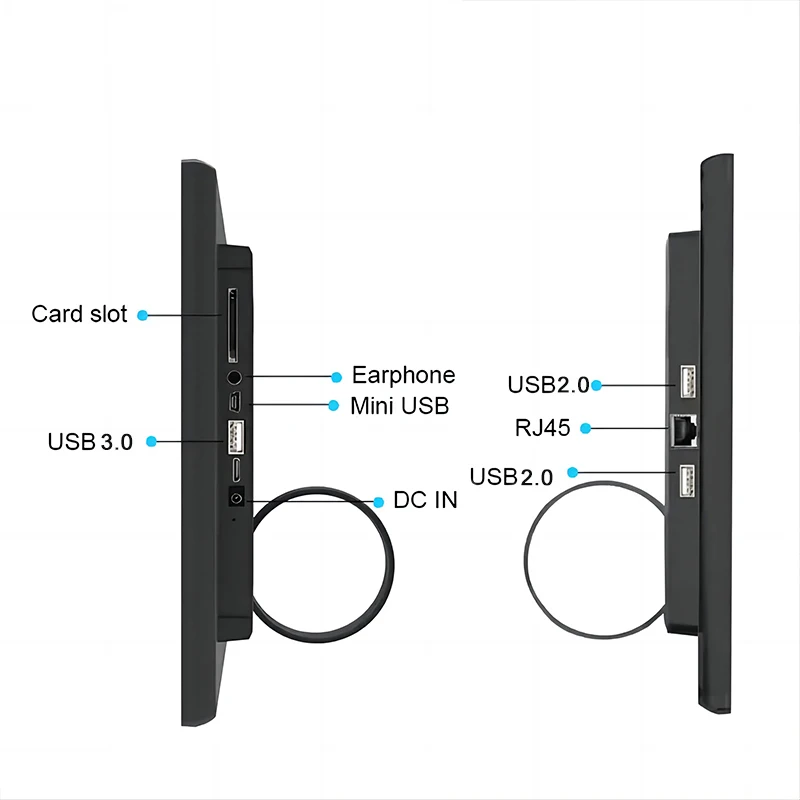 Support de bureau 14 "tablette Android POE FHD 1920*1080 écran tactile IPS, RK3568/RK3399 4G + 32G, wifi, Bluetooth, caméra, prise en charge VESA