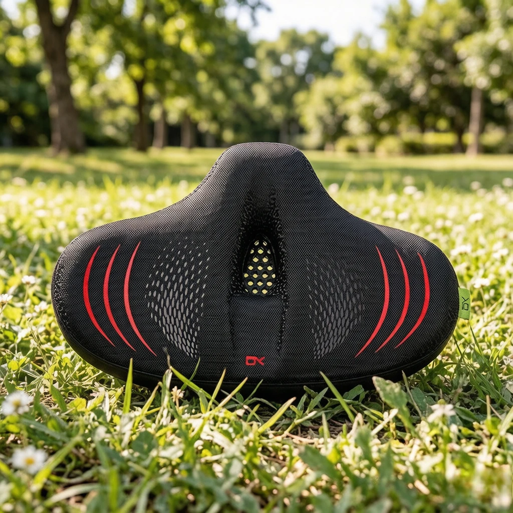 Short Nose Bike Saddle, Silicone Comfort Cushion for Electric Bicycle Scooter Commuter, Breathable Soft Durable Riding Seat