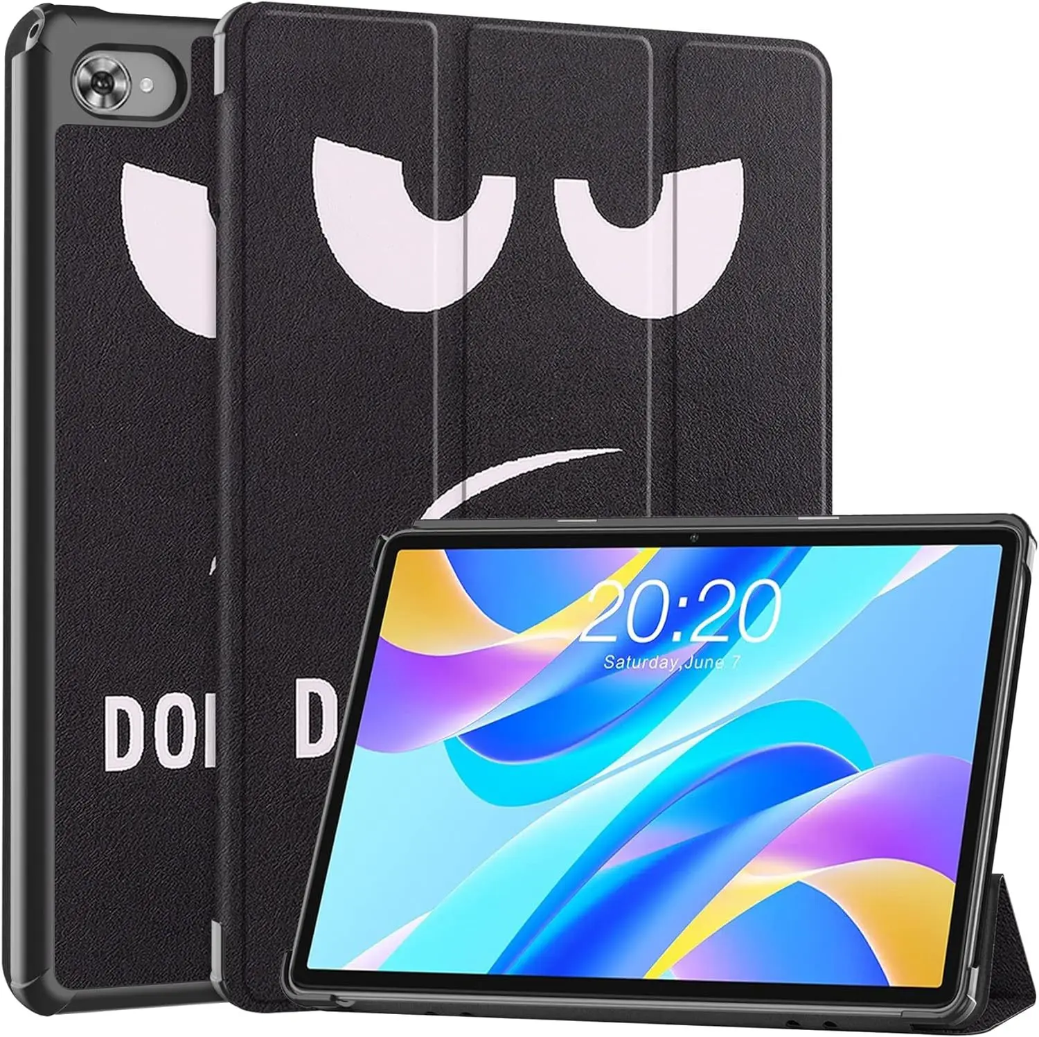 Case for 10.1" Blackview Tab 7 Pro, Tri-fold Flip Folio Anti-drop Durable Leather Shell Portable Protective Sleeve with Stand