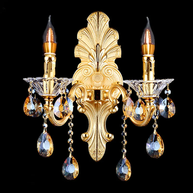French Luxury Glass LED Wall Lamp Modern Personalized Creative Indoor Candle Wall Lights Living Room Villa Bedside Hotel Sconces