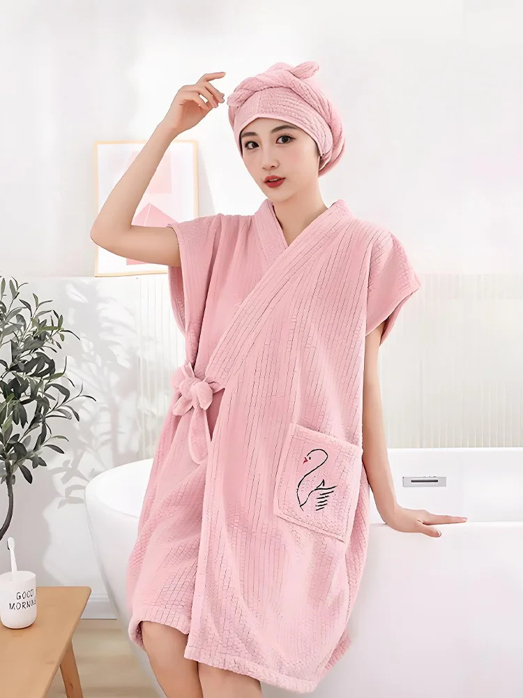 

Новое дизайнерское банное полотенце-юбка из чистого хлопка для женщин: быстросохнущее, полностью облегающее, впитывающее воду, не требует вытирания.