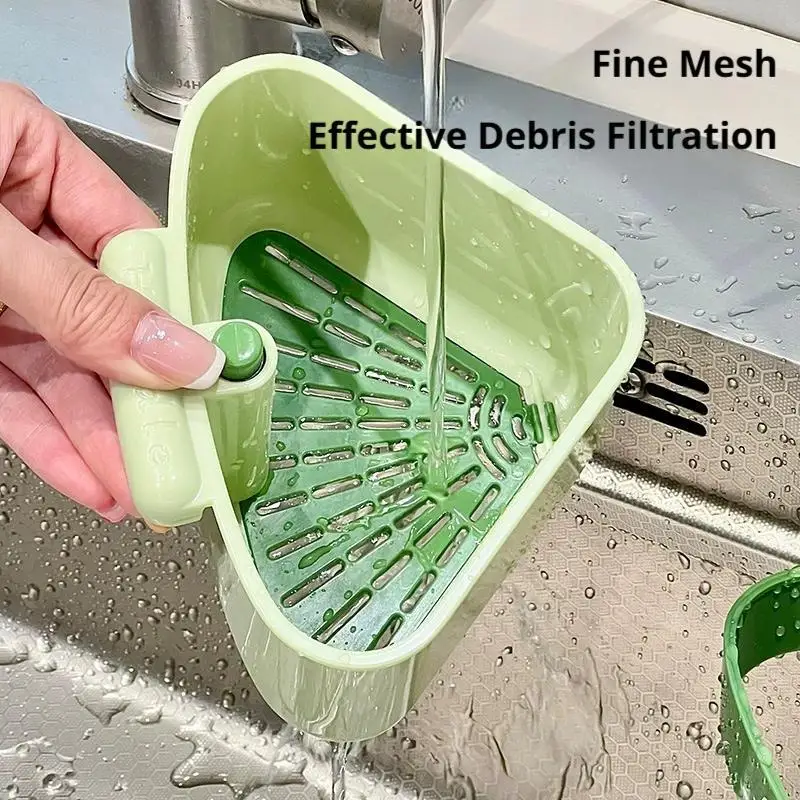 Suction Cup Sink Drain Basket Food Waste Catcher Triangle Sink Corner Rack For Leftovers Tea Residue Food Filter For Kitchen