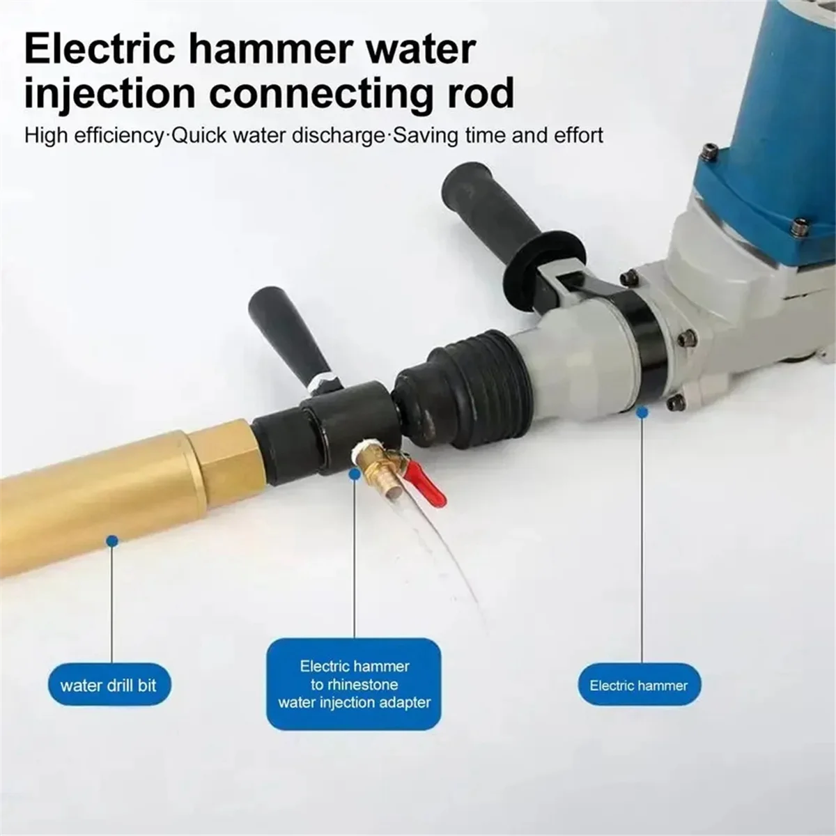 AM38M Electric Hammer Water Inject Converter Turn Electric Hammer Into Water Drill Turn Water Drill Water Adding Device Rod,B