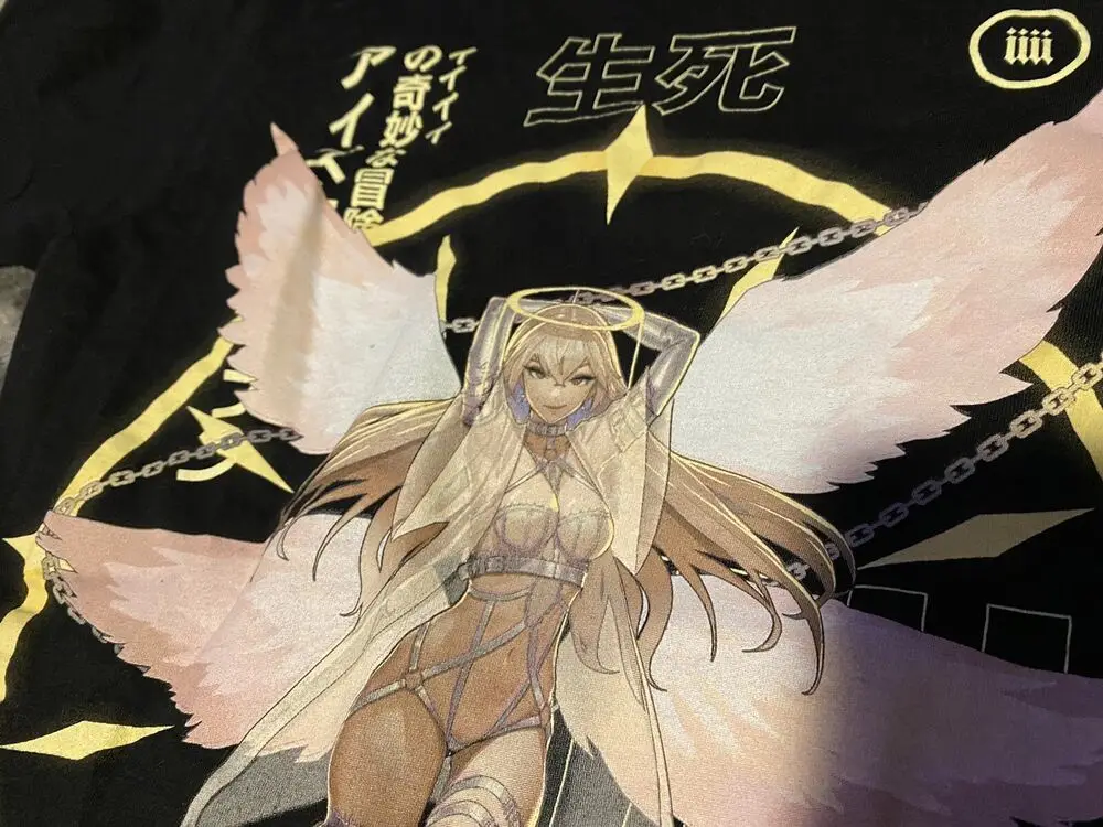 IIII-T-Shirt Yeux du Ciel Noir, Anime Hentai, Vêtements, Petite Taille